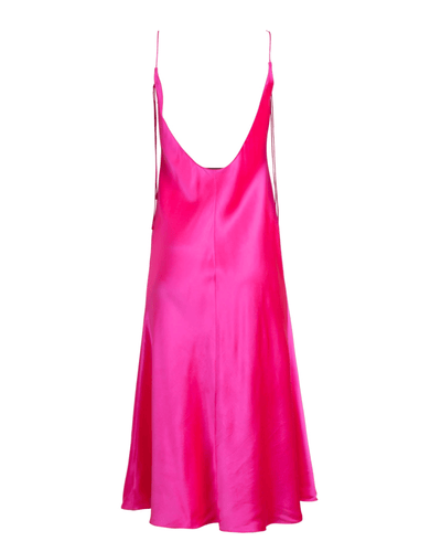 Dannijo Clothing Medium Tie Strap Acid Pink Midi Slip Dress