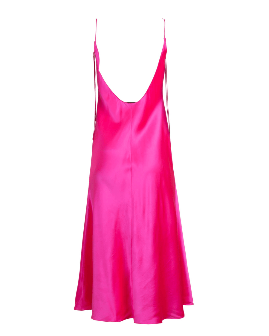 Dannijo Clothing Medium Tie Strap Acid Pink Midi Slip Dress