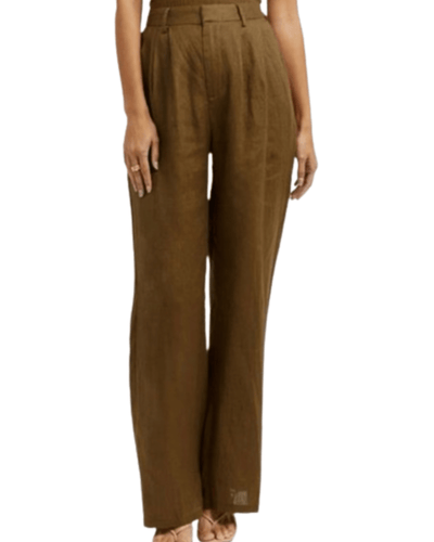 DISSH Clothing Medium | US 6 Norah Natural Linen Pant-Olive