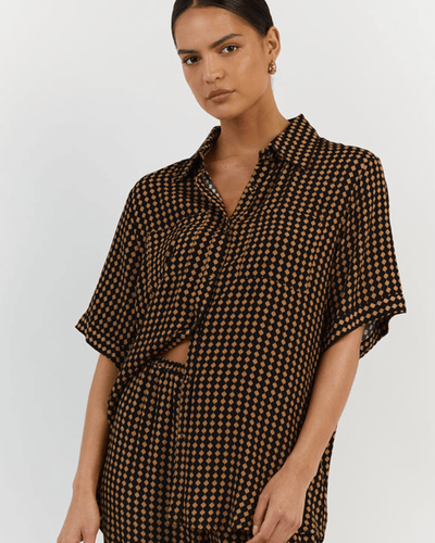 DISSH Clothing Small | US 4 Mila Caramel Vacation Shirt