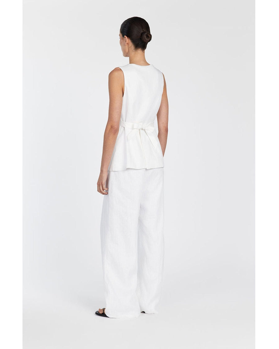 DISSH Clothing Small | US 4 Norah White Linen Pant