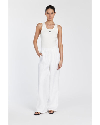 DISSH Clothing Small | US 4 Norah White Linen Pant