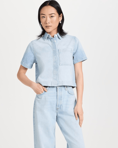 DL1961 Clothing Small Montauk Crop Cotton Shirt