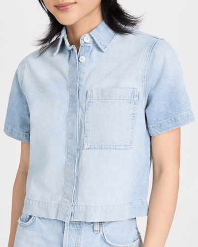 DL1961 Clothing Small Montauk Crop Cotton Shirt