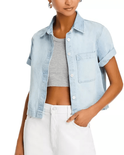 DL1961 Clothing Small Montauk Crop Cotton Shirt