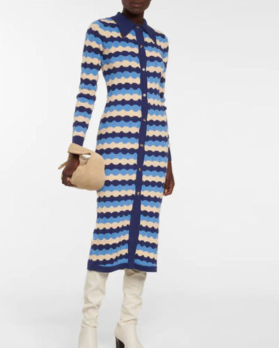 DODO BAR OR Clothing Medium Jacquard Knit Midi Dress