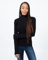 Elizabeth and James Clothing Medium Cut Out Black Fitted Turtleneck Top