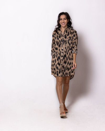 Emily Phillips Clothing Small | US 3 Cheetah Linen Girlfriend Dress