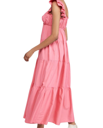 English Factory Clothing Medium Ruffle Sleeve Maxi Dress