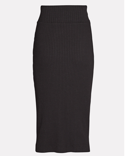 Enza Costa Clothing Medium Rib Knit Cotton Pencil Skirt