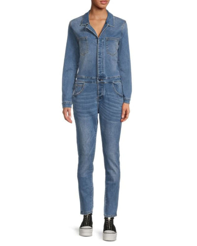 Etienne Marcel Clothing Large Faded Wash Denim Jumpsuit