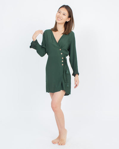 Faithful the Brand Clothing Small | US 4 Green Wrap Dress