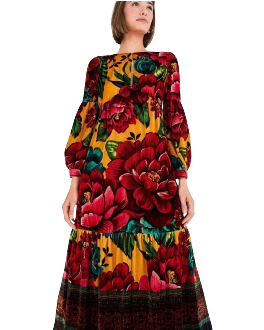 Farm Rio Clothing XS Red Floral Maxi Dress