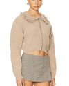 For Love & Lemons Clothing Rey Knit Jacket In Putty