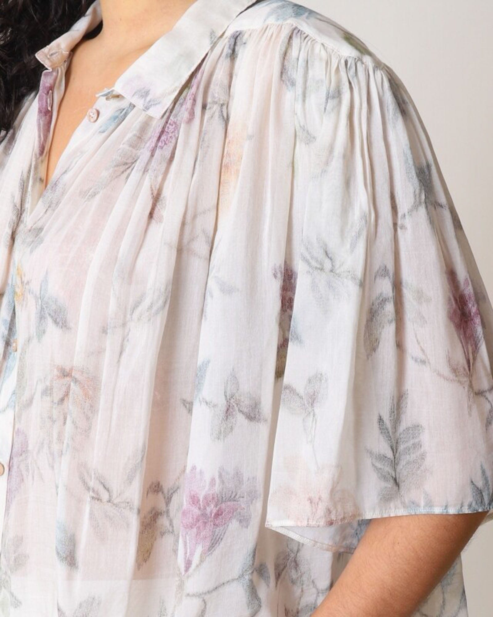 Pink Floral Silk Blouse - The Revury