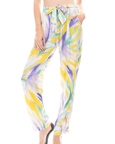 Forte_Forte Clothing XS | 0 Panarea Print Satin Belted Pants