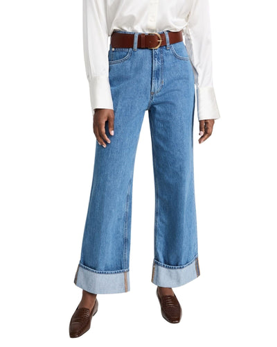 FRAME Clothing Medium | US 28 FRAME Rolled High Rise Wide Leg Jeans