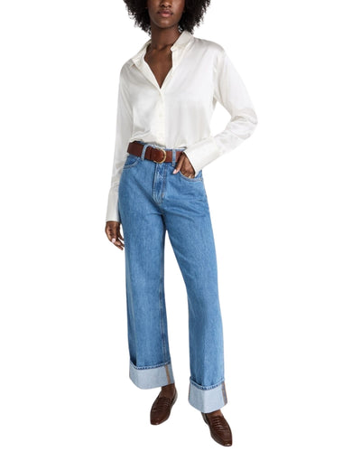 FRAME Clothing Medium | US 28 FRAME Rolled High Rise Wide Leg Jeans