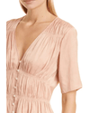 FRAME Clothing Small Frame Pink Clay Shirred V-Neck