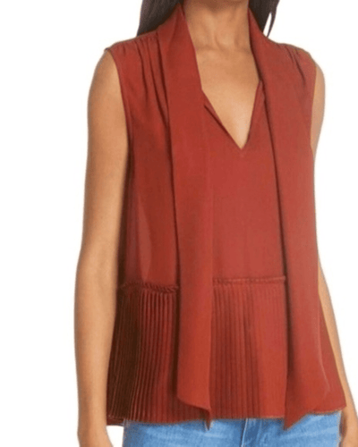 FRAME Clothing Small FRAME- Pleated Peplum Hem Silk Tank