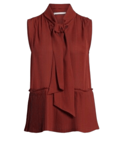 FRAME Clothing Small FRAME- Pleated Peplum Hem Silk Tank