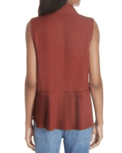 FRAME Clothing Small FRAME- Pleated Peplum Hem Silk Tank