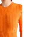 FRAME Clothing XXS Mixed Rib Sweater Dress In Nectarine