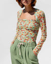 GANNI Clothing Medium Mesh Ruched Blouse in "Meadow Celadon Green"