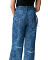 GANNI Clothing Small Denim Laser Embroided Mid Waist Belt Pants