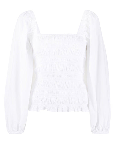 GANNI Clothing Small | EU 36 Puff-Sleeve Ruched Blouse