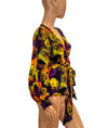 GANNI Clothing Small | US 4 FR 36 Floral Print Wrap Top