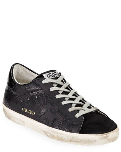 Golden Goose Shoes Medium | US 8 Black "Superstar" Snake Sneakers