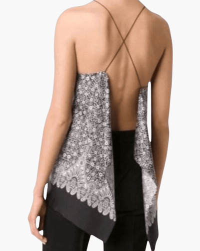 Helmut Lang Clothing Small Silk Open Back Top