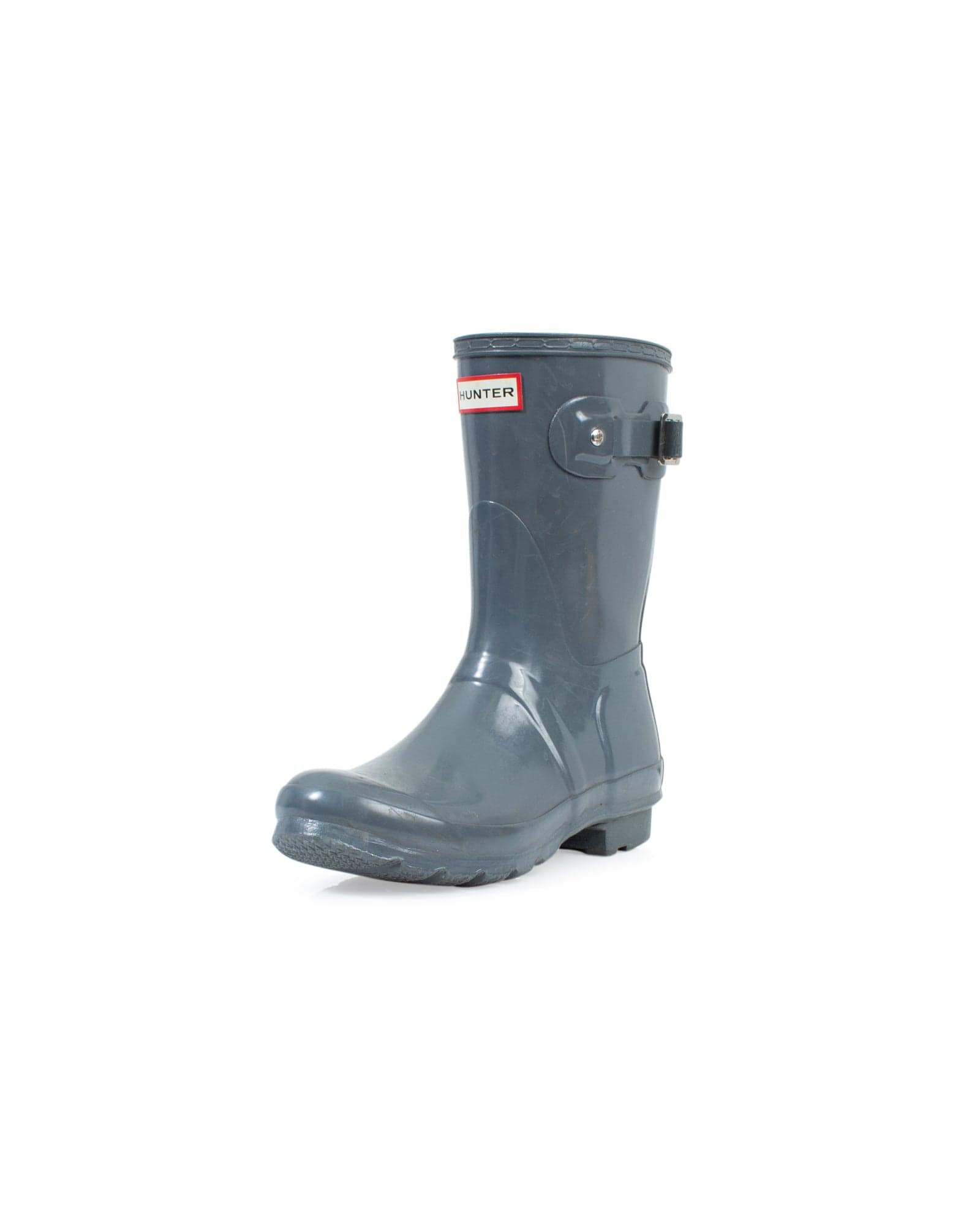 short grey rain boots