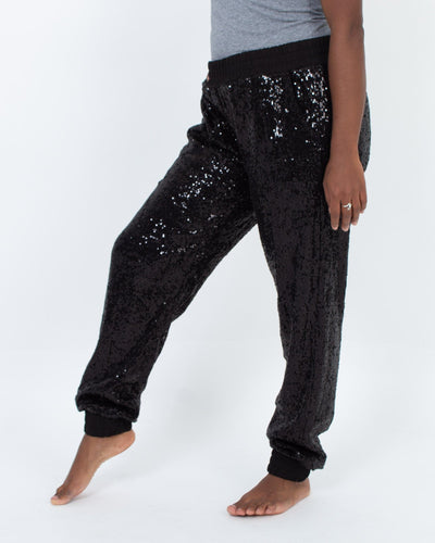 I Heart Ronson Clothing Medium Black Sequin Joggers