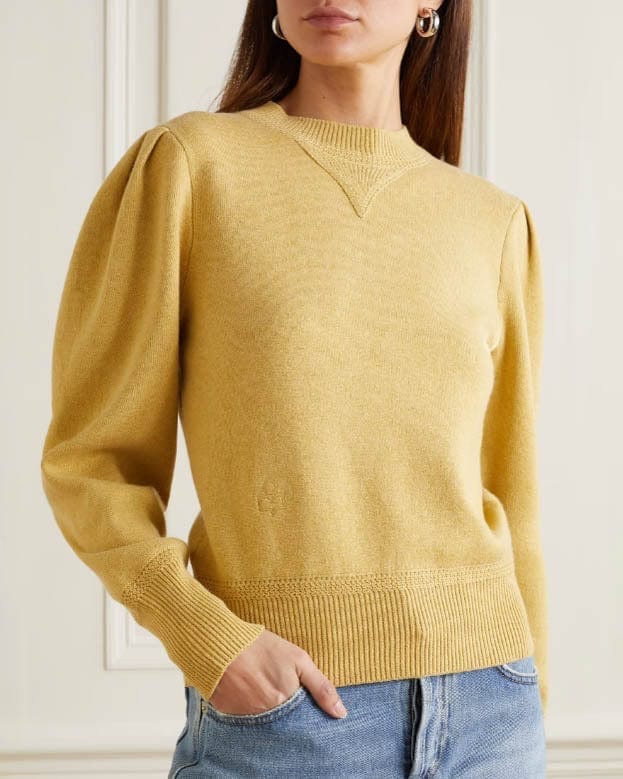 Isabel Marant Étoile Clothing Small Kelaya Puff Sleeve Mustard Jumper