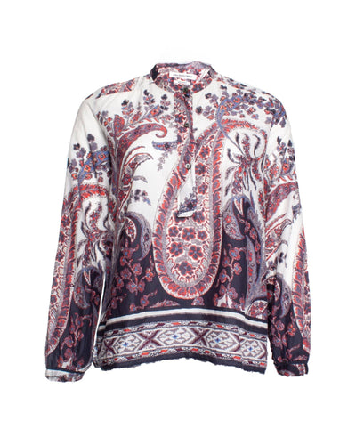 Isabel Marant Étoile Clothing Small Printed Half Button Down Shirt