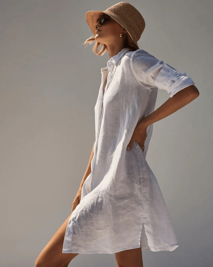 James Perse Clothing XS | US 1 Lightweight Linen Shirt Dress