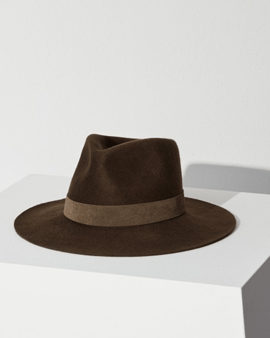 Janessa Leone Accessories Small Alara Hat-Dark Brown