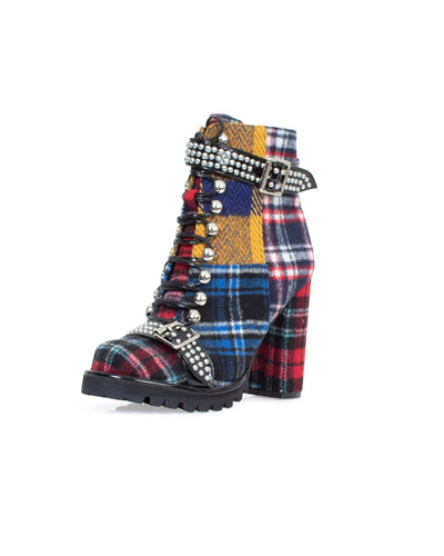 Jeffrey Campbell Shoes Medium | US 8.5 "Lilith- 2" Lace Up Plaid Bootie