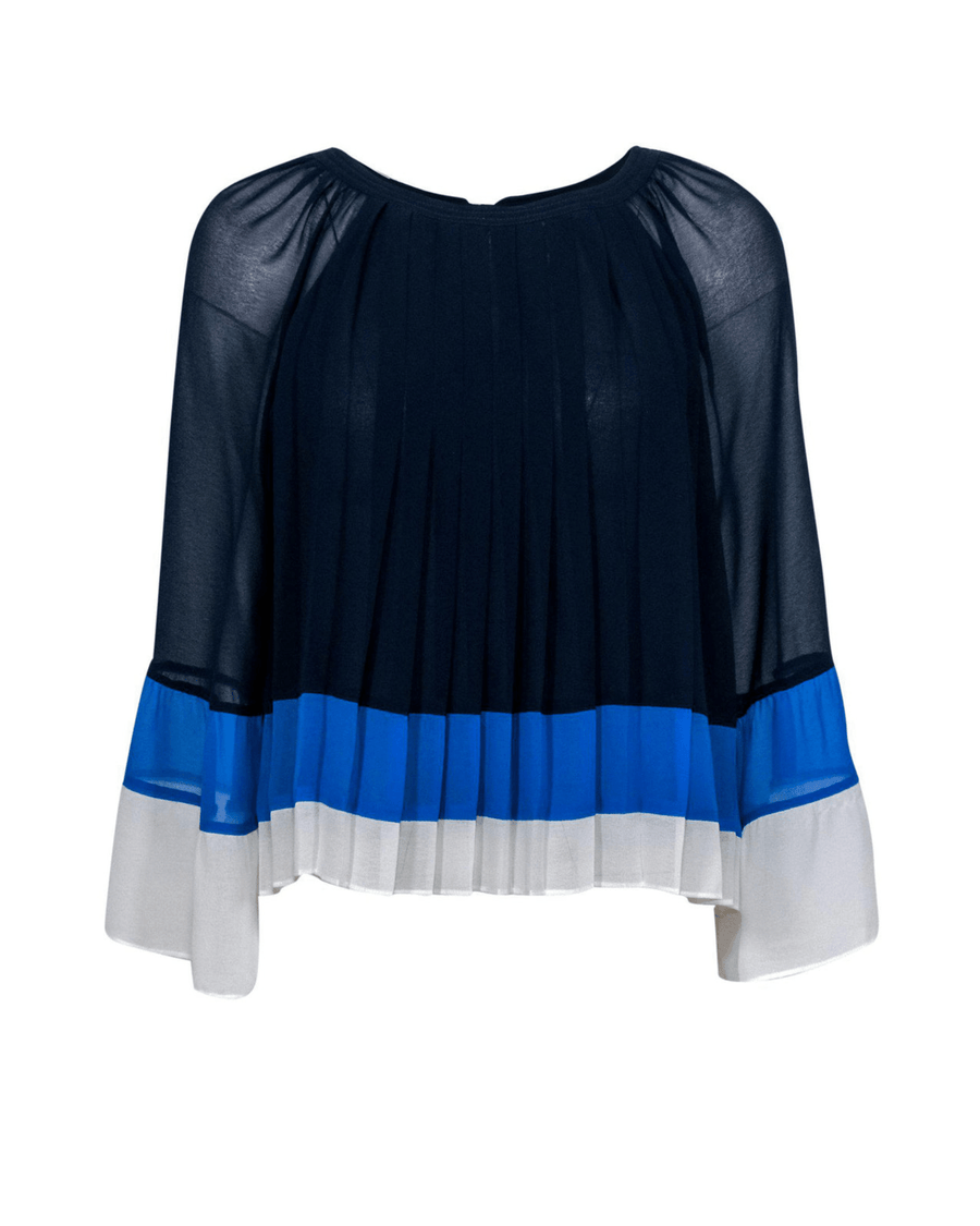 Joie Clothing Small Joie Blue Pleated Peasant Sheer Blouse