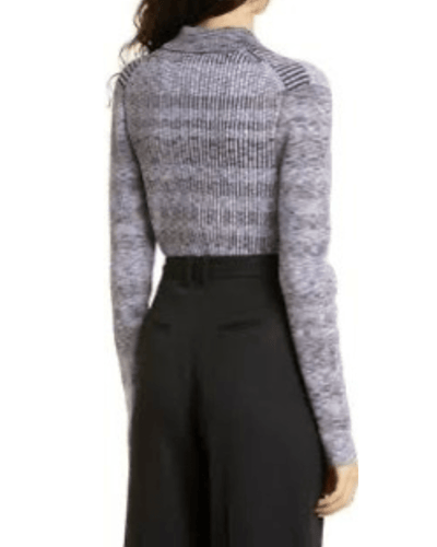 Jonathan Simkhai Clothing Small Midnight Space Dye Rib Polo Sweater