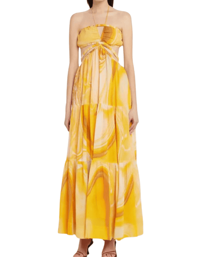 Jonathan Simkhai Clothing XS Shailene Zinnia Marble Laurel Maxi Dress