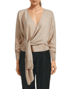 Jonathan Simkhai Clothing XS Trudie Wrap Sweater Beige