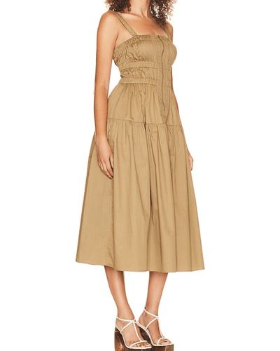 Karina Grimaldi Clothing XS Agnes Midi Dress In Olive