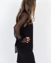 Krisa Clothing Small Black Smocked Turtleneck Blouse