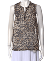 L'Agence Clothing Small | 4 Animal Print V-Neck Top