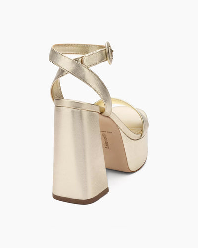 Larroude Shoes Small | US 8.5 Dolly Metallic Platform Sandals