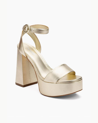 Larroude Shoes Small | US 8.5 Dolly Metallic Platform Sandals