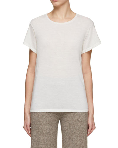 Le Kasha Clothing Small Cashmere Cream Crew Neck Tee